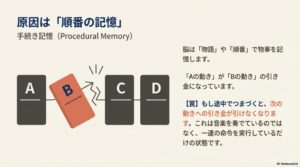 原因は順番の記憶